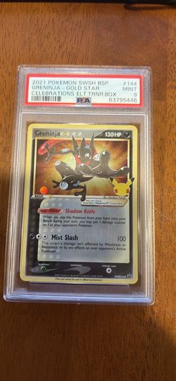 Greninja (gold star) #SWSH144 Pokémon Celebrations PSA 9