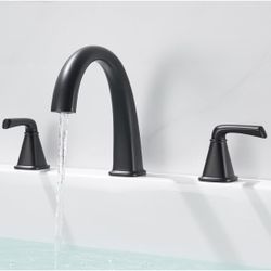 Black Bathtub Faucet Brass Roman Tub Faucet, Gooseneck Tub Filler, Garden Tub Faucet