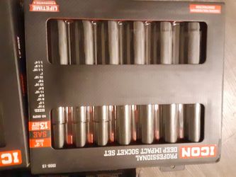 ICON 13-Piece 1/2" Drive SAE Deep Impact Socket Set