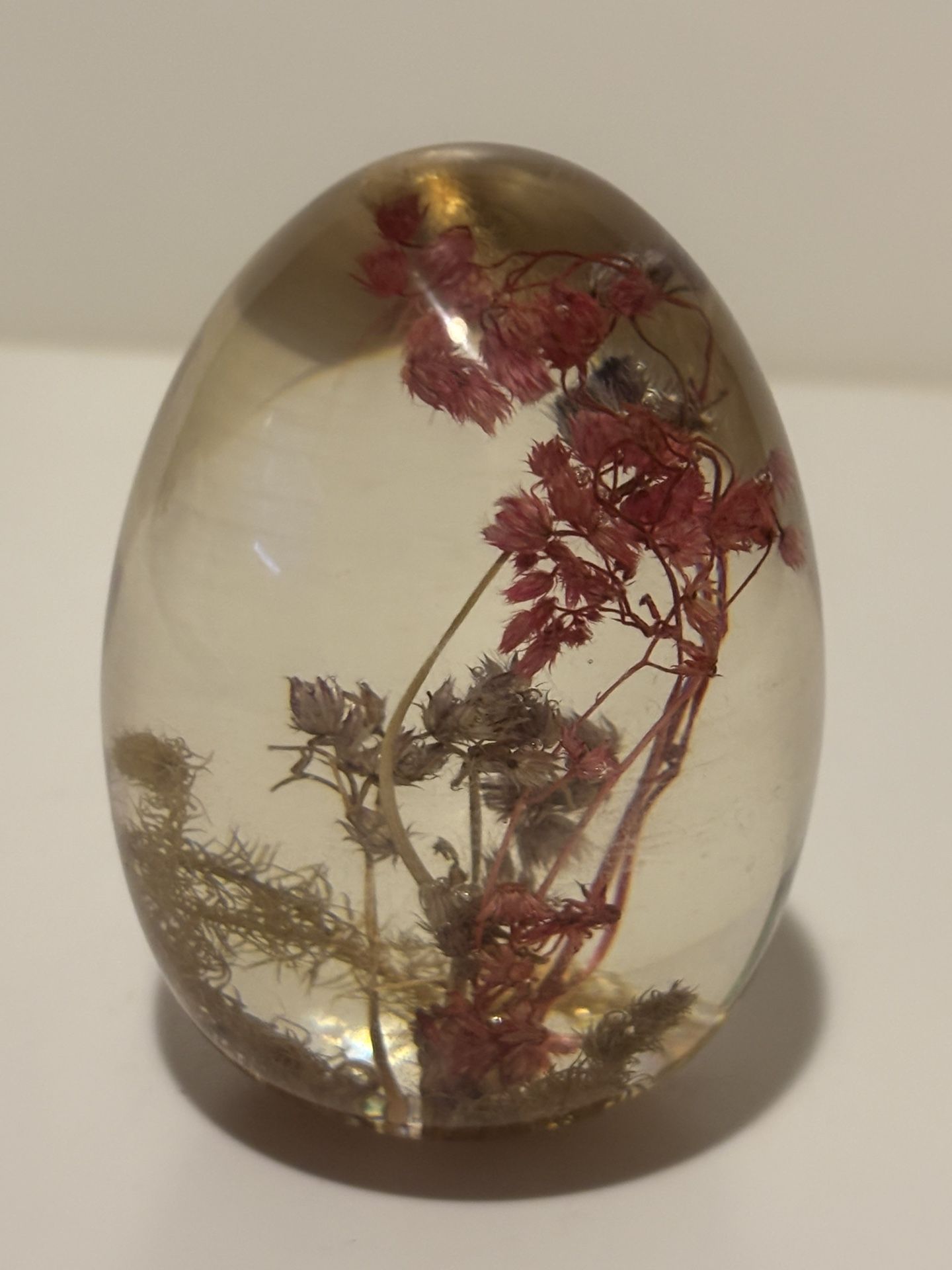 Acrylic With Dried Flowers Paperweight