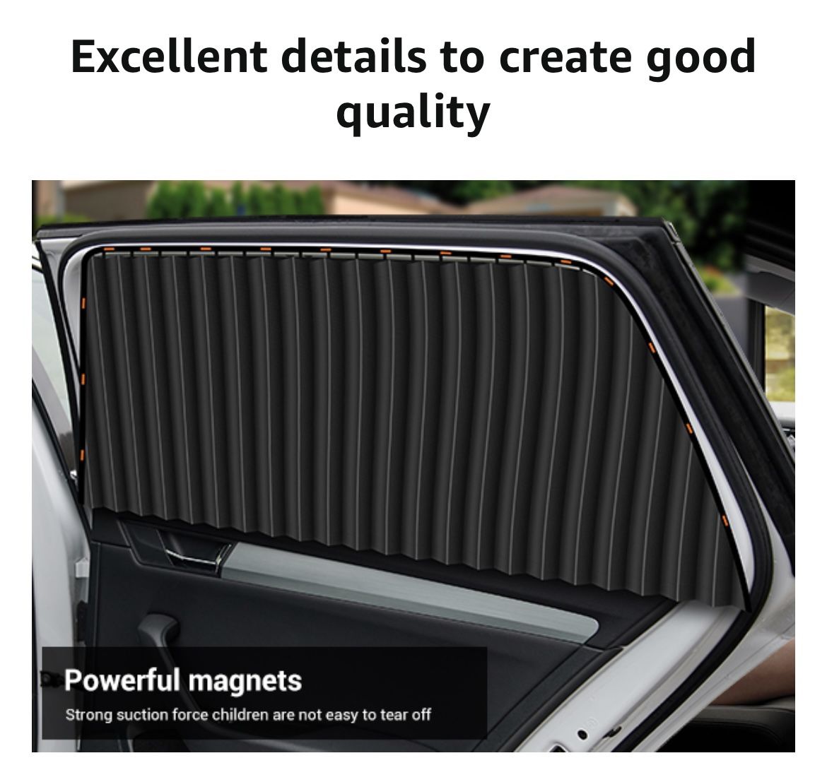 Car Window Shades, 2 Pcs Side Window Sun Shdes Car Privacy Curtains 99% Block Light Magnetic Car Window Covers for Baby Sun Privacy Protection Keep Co