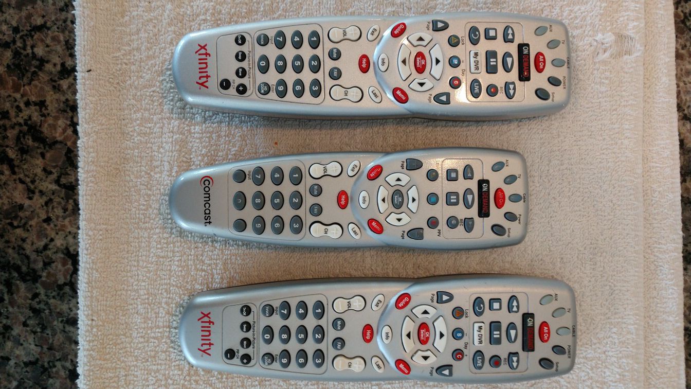3 Comcast Xfinity Remote Controls