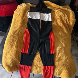 one piece pants with hoodie