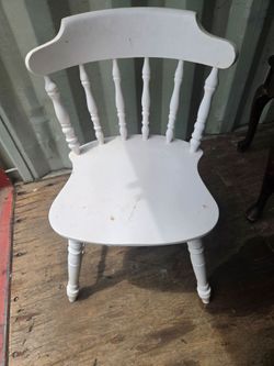 White Painted Wooden Spindle Back Chair