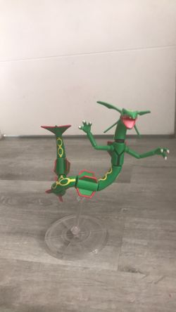 Rayquaza Pokémon figure 9 inches tall and 10. Inches wide