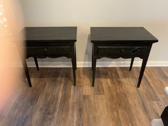 Lane furniture’s perspective style 67530 MCM nightstands w/ 1 drawer  custom painted dark green  End side accent table stand Excellent condition price