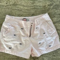 New w/ Tags-Vineyard Vines pink and white striped seersucker shorts-10