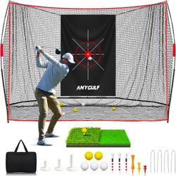 🔥new inbox🔥10x7ft Heavy Duty Golf Practice Net with Mat,