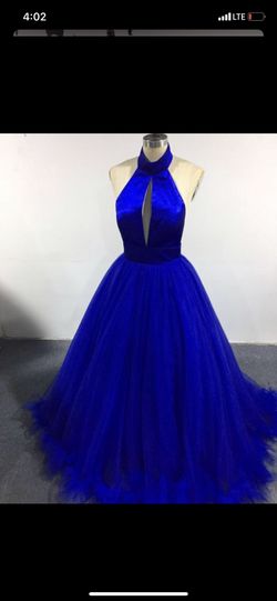 Royal blue ball room dress