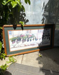 Geese wooden picture frame