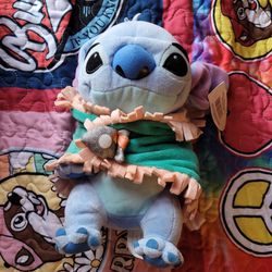 Stitch Stuffed Animal With Blanket 