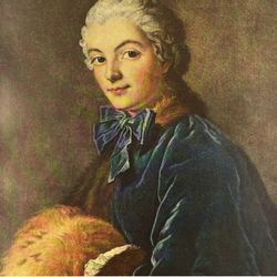 François Boucher Young Lady with a Muff Original Vintage Fine Art Print 30’s USA Antique Printed France/French School Collectible