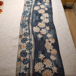 Blue Blossom Flowers Long Scarf 71 inches X 19 inches 