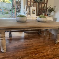 Refinished POTTERY BARN Dining Table Extendable 