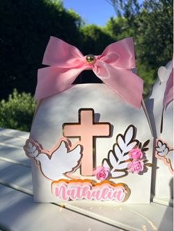 Bautizo girl gable boxes set of 12