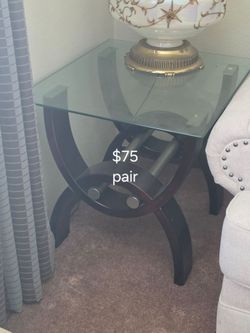 Living room glass and tables.