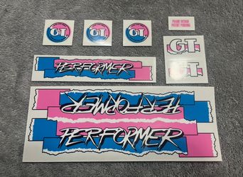 Old School GT Performer BMX Decals / Stickers Incomplete As Is