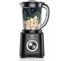 LINKChef Countertop Blender, 450W Blender for Smoothies and Shakes, 57 oz Jar, 2 Speeds with Pulse, Black