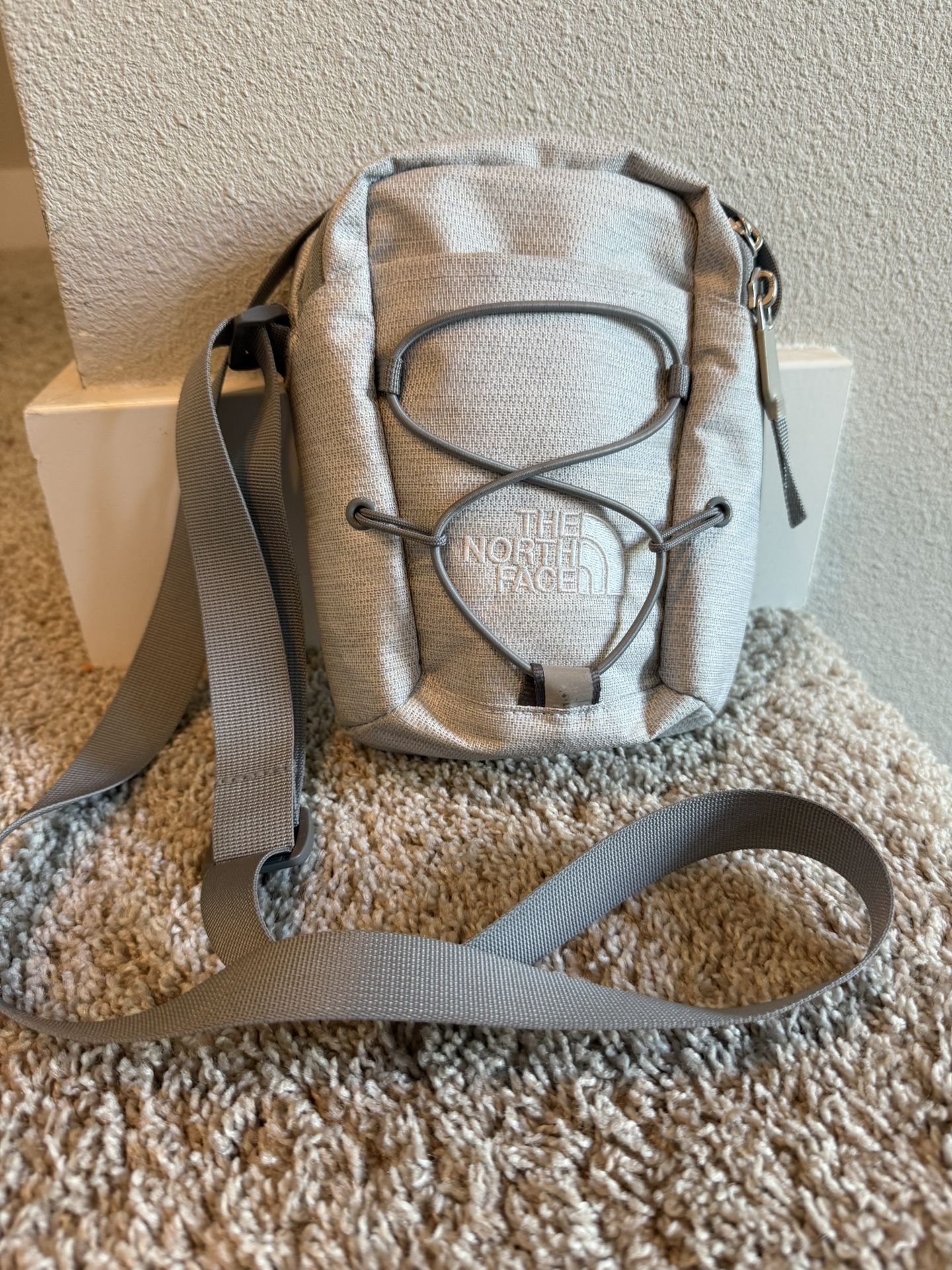 Gray North Face Crossbody Purse