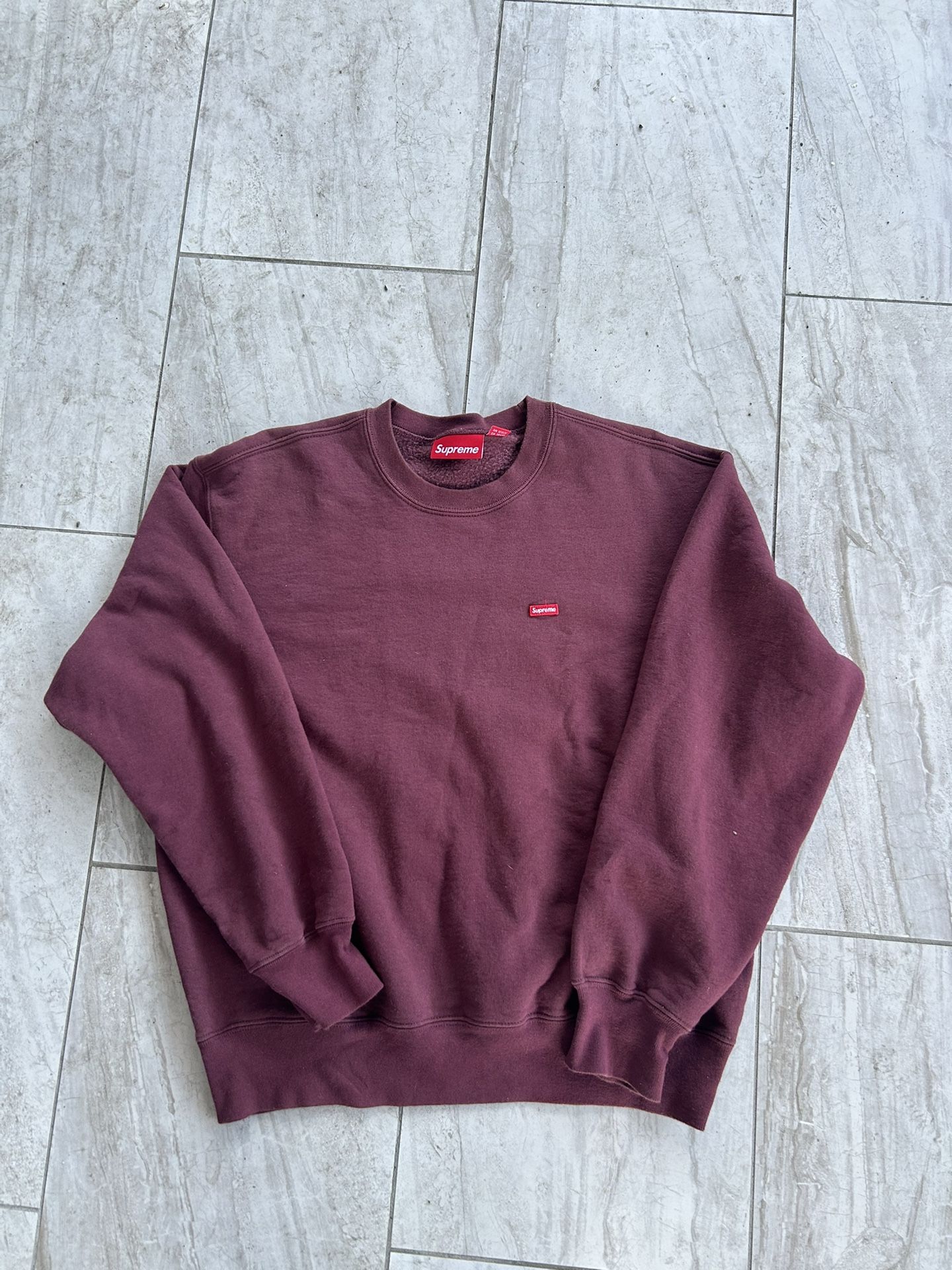 Dark Red Supreme Sweatshirt With Box Logo