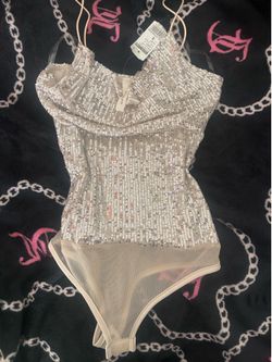Sequins strap top bodysuit  size S
