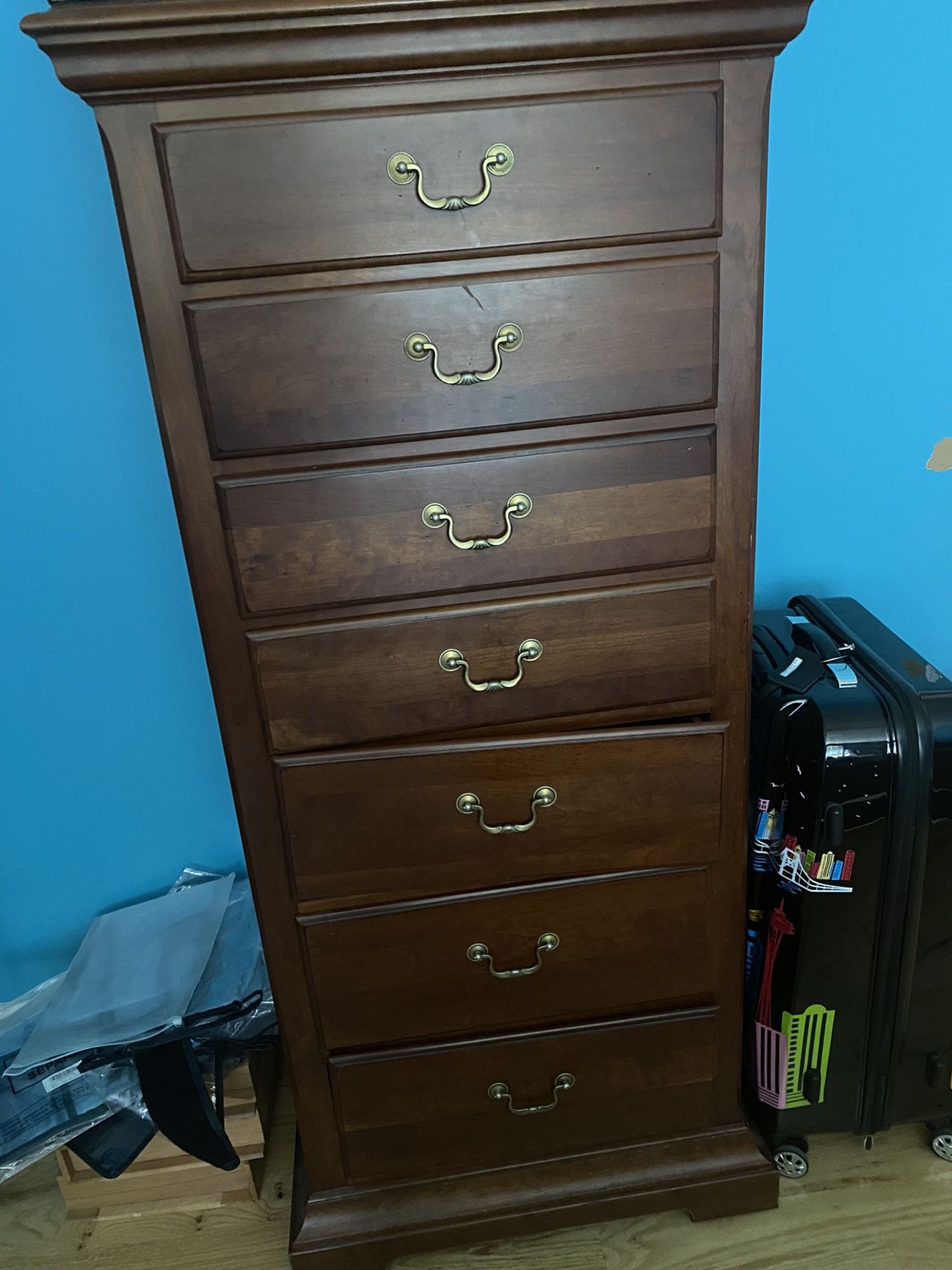 Antique Tall Dresser & 2 Nightstands