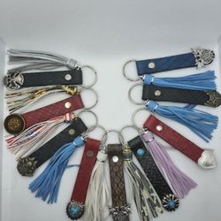 Hand Tooled Genuine Leather Keychains