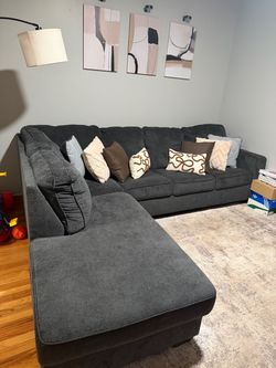 Dark Gray Fabric Sectional Sofa