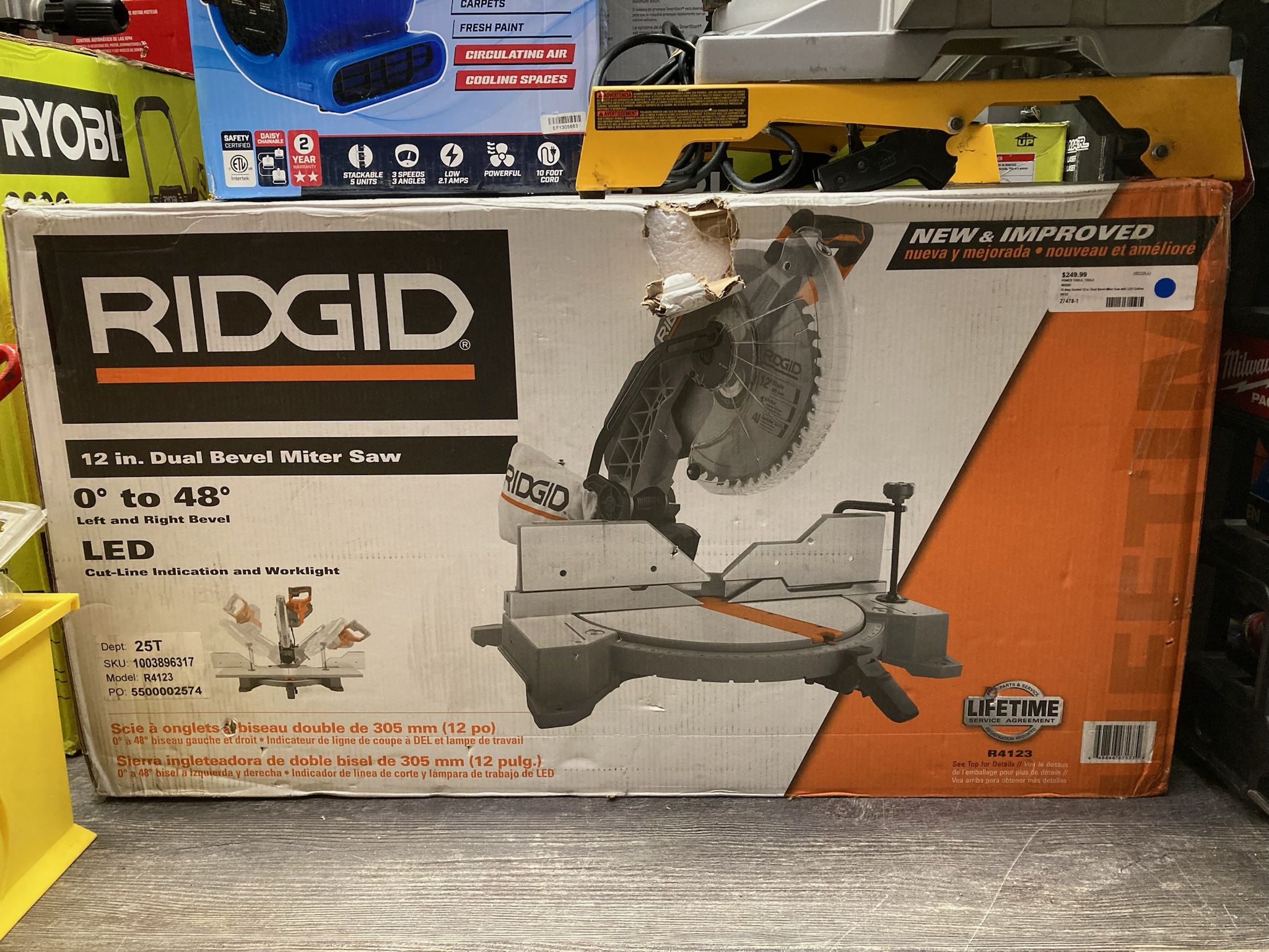 RIDGID 15 Amp Corded 12 in. Dual Bevel Miter Saw with LED Cutline Indicator