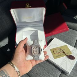 Cartier Iced Moissanite Watch – Bust Down Luxury | Diamond Tester Approved