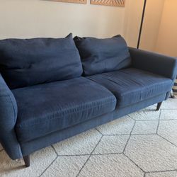 Navy Blue Mid-Century Modern Sofa – $180