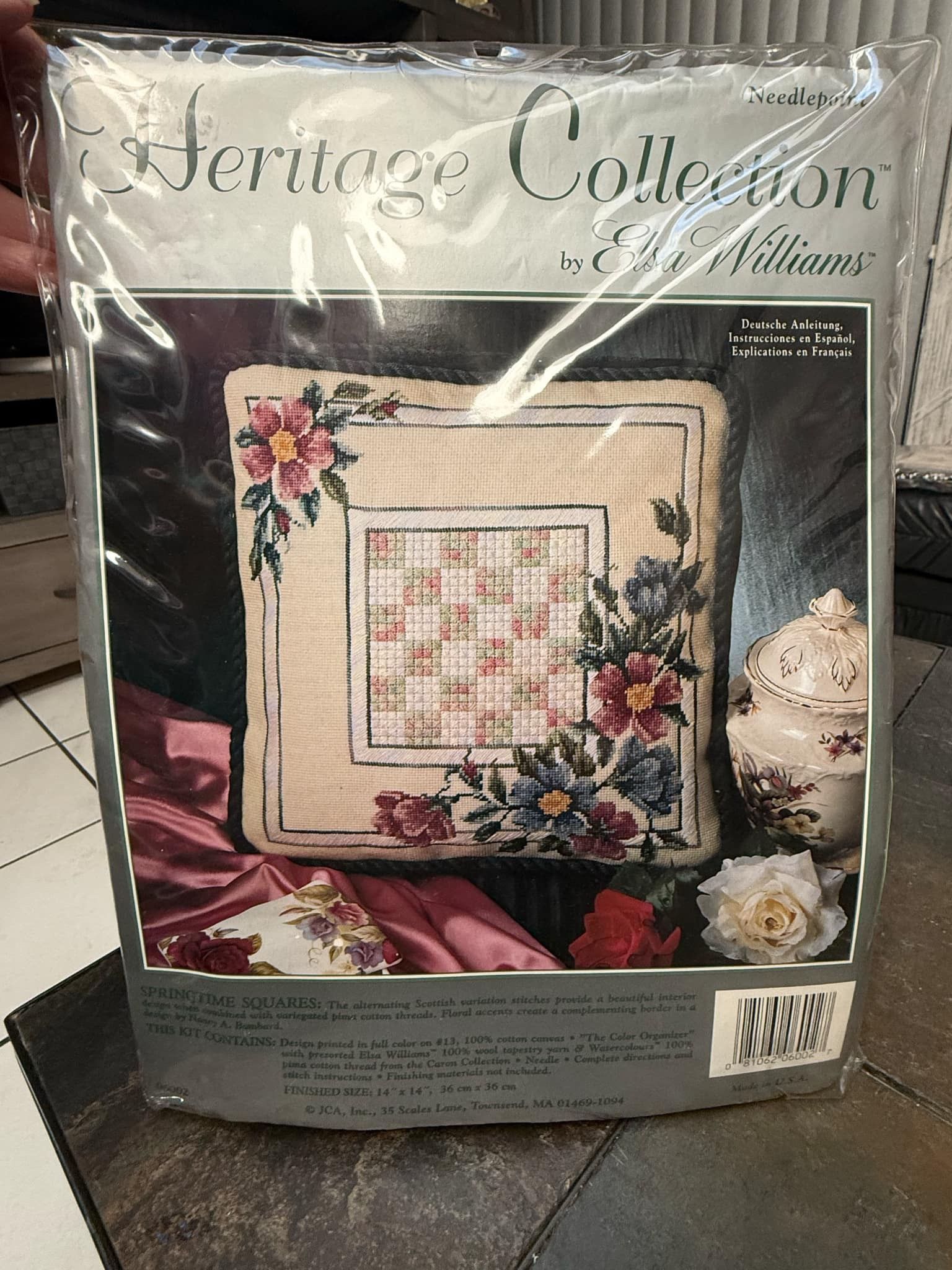 Heritage Collection by Elsa Williams Springtime Squares Needlepoint Kit Pillow - new - $25.00 Coral Springs 33071