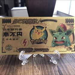 24k Gold Foil Plated Ivysaur Pokemon Banknote