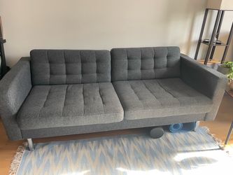IKEA morabo sofa - dark gray, chrome legs