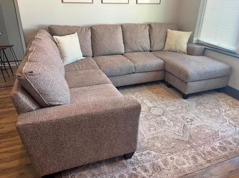 Taupe U-Shaped Sectional Sofa