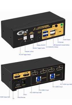 CKL KVM Switch Dual Monitor