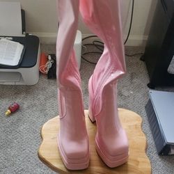 Wetkiss Women's Stacked Platform Knee High Boots