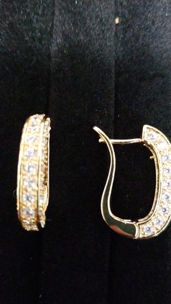 Earrings Gold Plated Over 925 Sterling silver