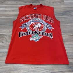 VTG 1990 Logo 7 Cincinnati Reds World Series Tank Top, Size: Large