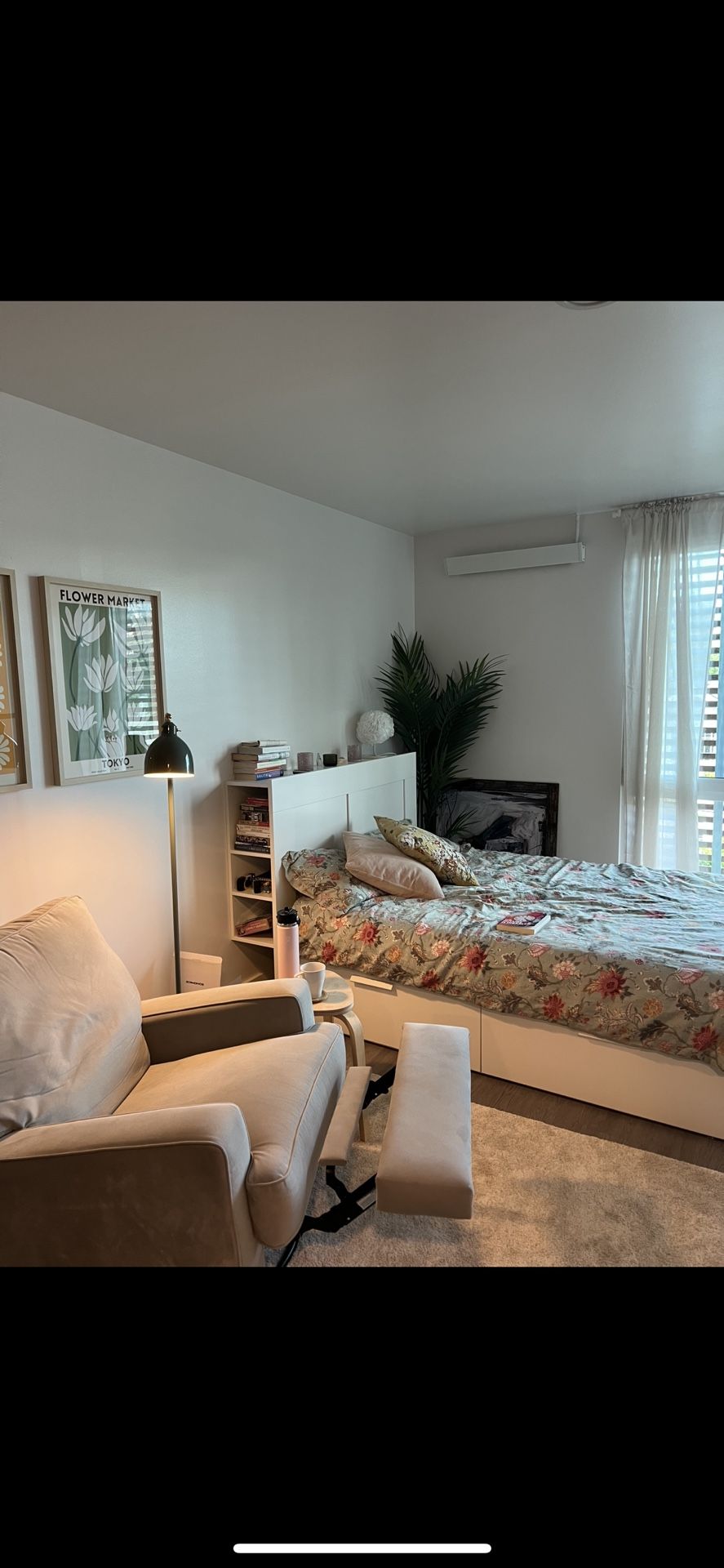 Full Size IKEA BRIMNES Bedframe + Headboard (Mattress For Free)