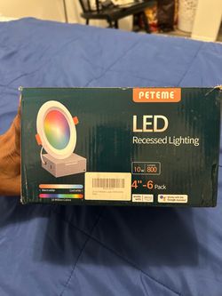 Peteme 4" LED Recessed Lighting 6-Pack