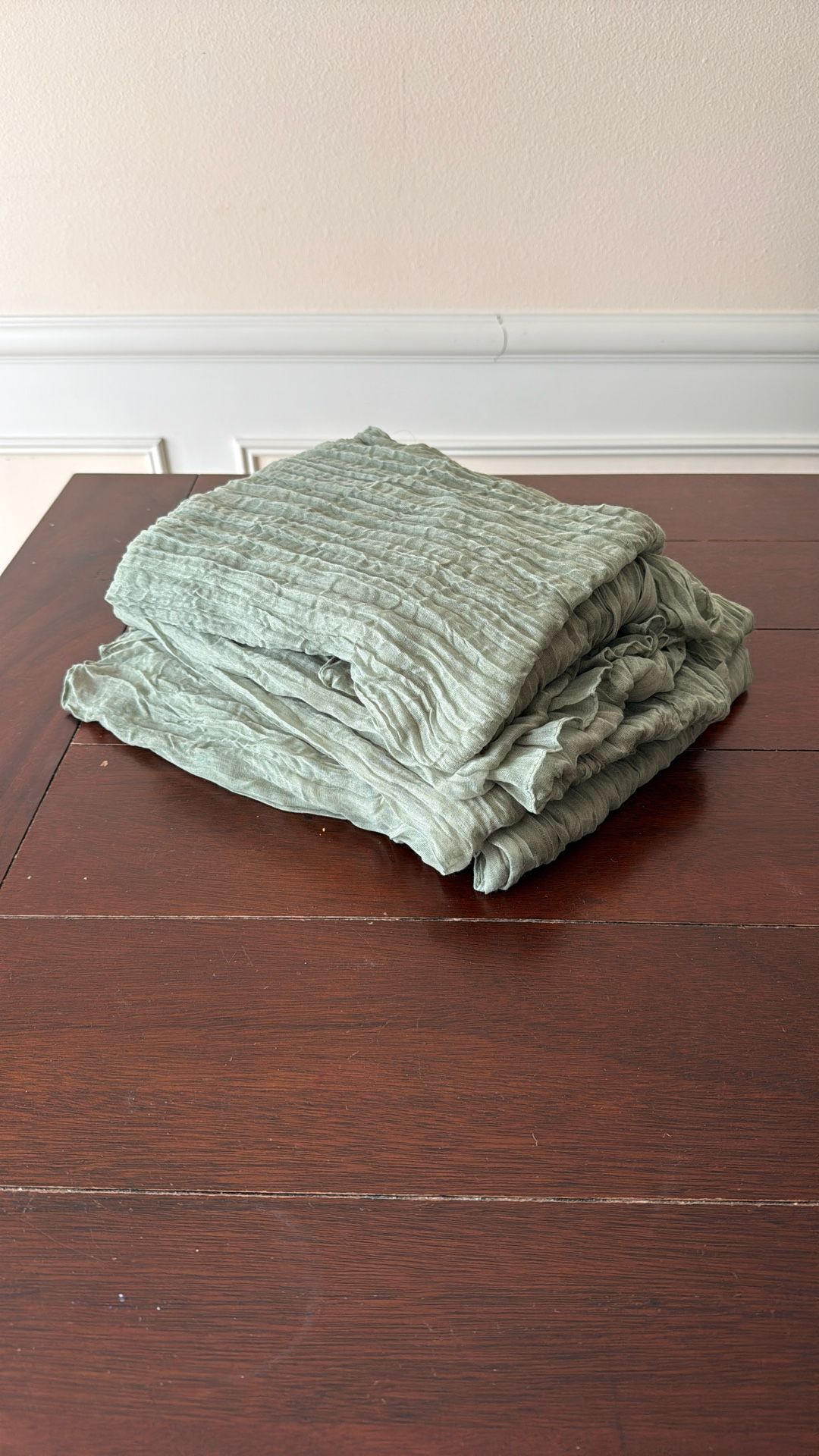 Sage Green Gauze Fabric (4)