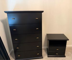 Black Dresser and Nightstand Set