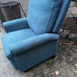 blue recliner 