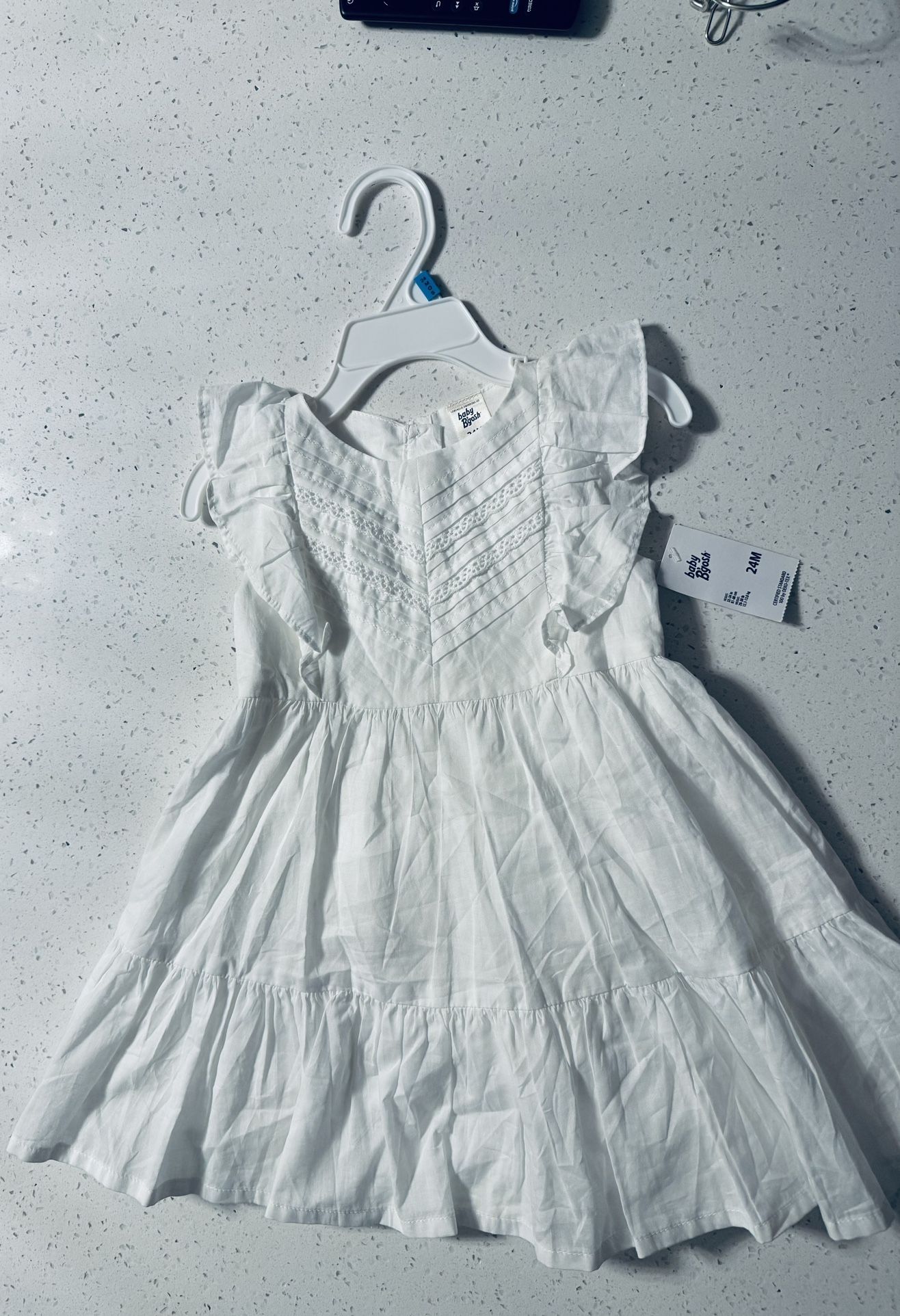NWT ✨ Oshkosh B’Gosh Baby Girls White Cotton Summer Sundress / 24M
