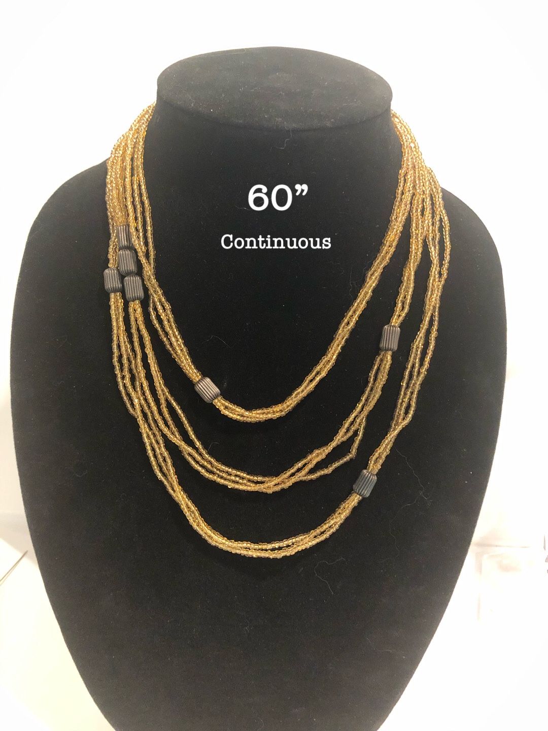 Long micro bead necklace 60” continuous