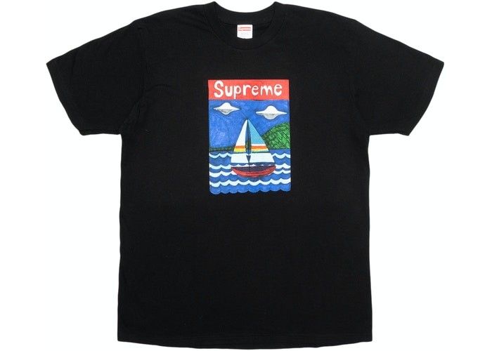 Men's Large Supreme Sailboat Tee Shirt Black SS20