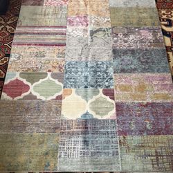 Modern Linear Patchwork Area Rug – 160 × 230 cm – Brand New