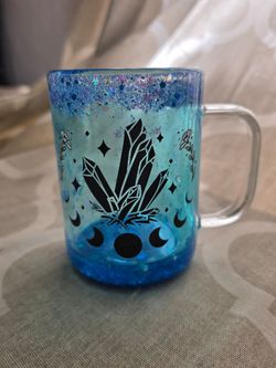 15oz Glass Glitter Snowglobe Tumbler