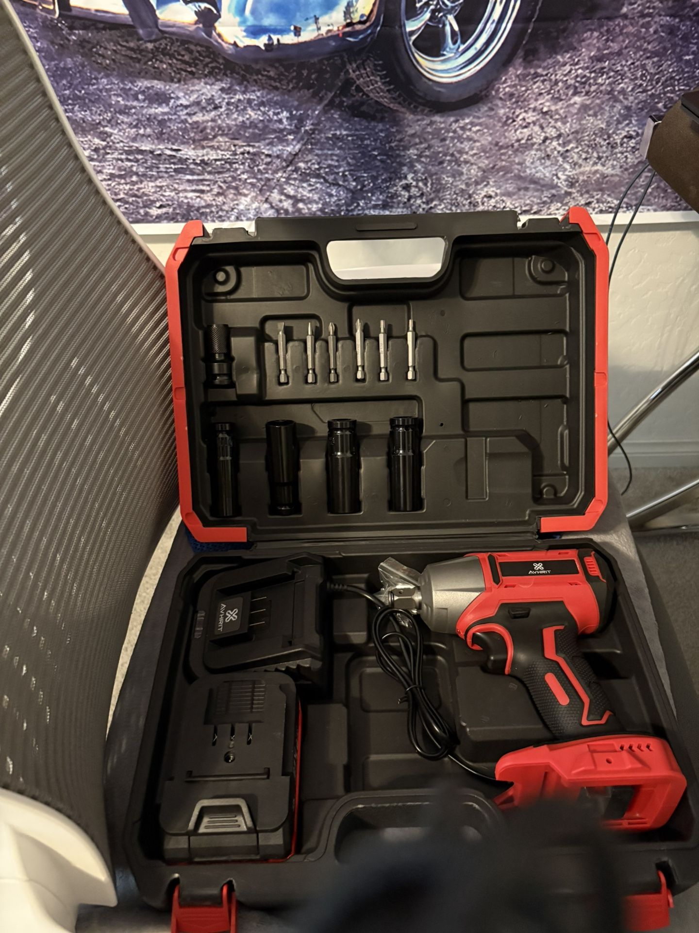 1/2 Inch Impact Including Battery And Charger And 4 Deep Sockets